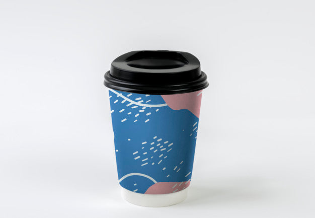 Free Colorful Takeaway Coffee Cup Mockup Design Psd