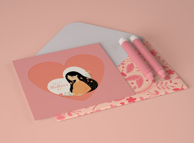 Free Composition For Mother'S Day With Card Scene Creator Psd