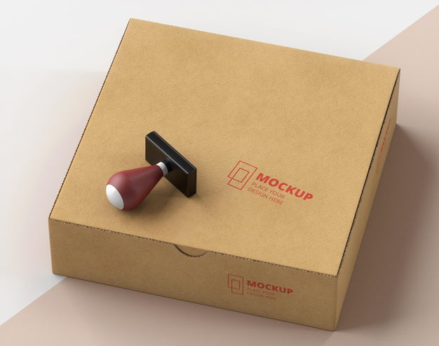 Free Composition Of Stamp And Box Labeled Psd