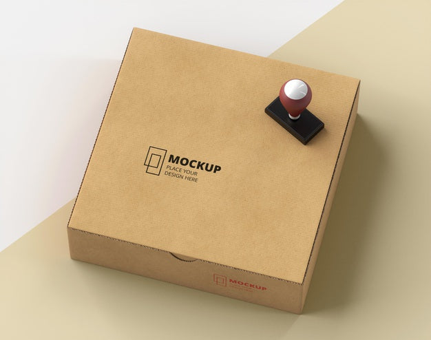 Free Composition Of Stamp And Box Labeled Psd