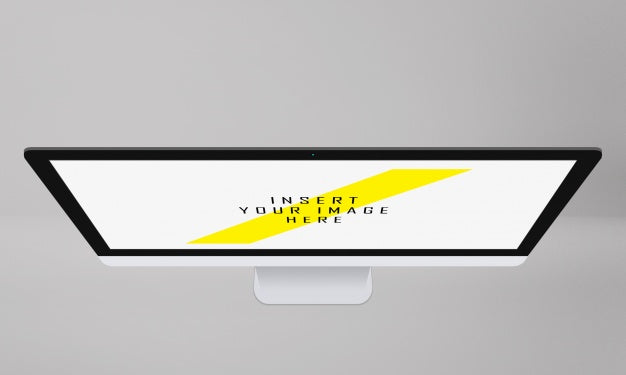 Free Computer Screen Top View Mock Up Psd