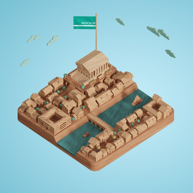 Free Concept Of Cities World Day 3D Building Model Psd