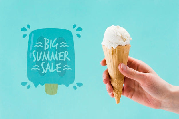 Free Copyspace Mockup With Ice Cream Psd