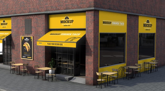 Free Corner Business Mock-Up For Tacos Psd