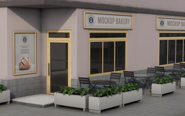 Free Corner Mock-Up Composition For Shop Outdoors Psd