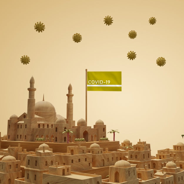 Free Coronavirus City Building Psd