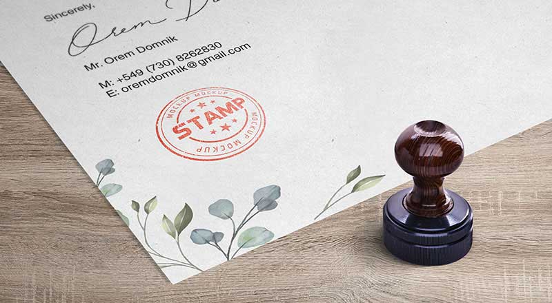 Free Corporate Round Stamp On Letterhead Mockup Psd