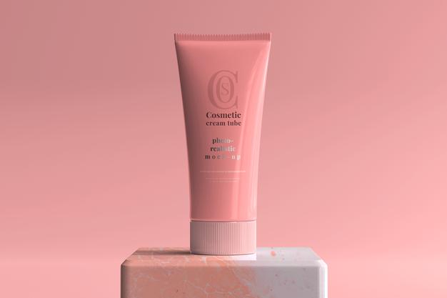 Free Cosmetic Cream Tube Mockup Psd