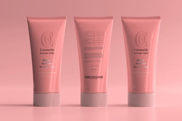 Free Cosmetic Cream Tube Mockup Psd