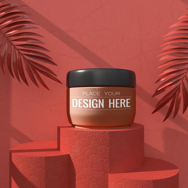 Free Cosmetics Branding Mockup. Package For Branding And Identity. Ready For Your Design Psd