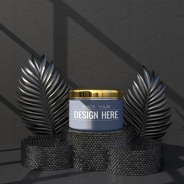 Free Cosmetics Branding Mockup. Package For Branding And Identity. Ready For Your Design Psd