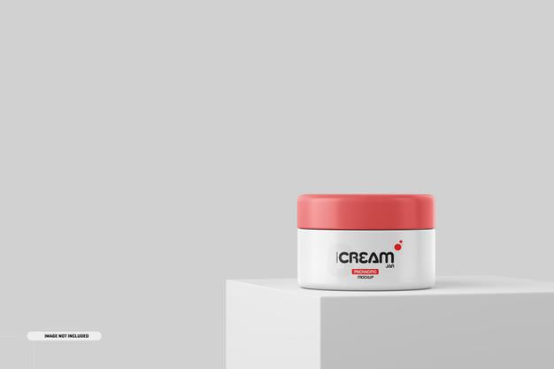 Free Cosmetics Cream Jar Bottle Mockup Psd