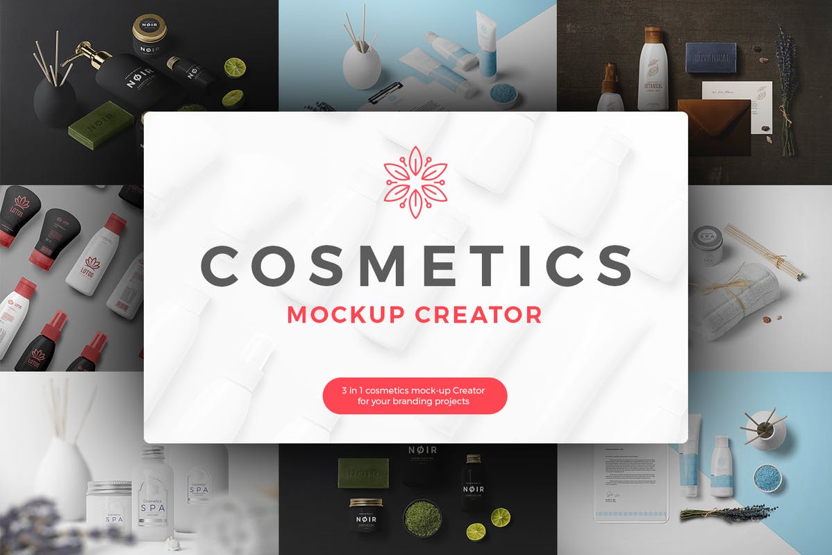 Free Cosmetics Mockup Scene