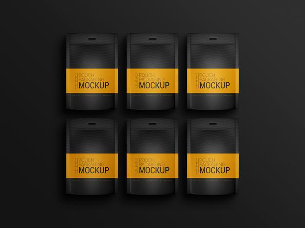 Free Couple Of Pouch Packaging Mockup Psd