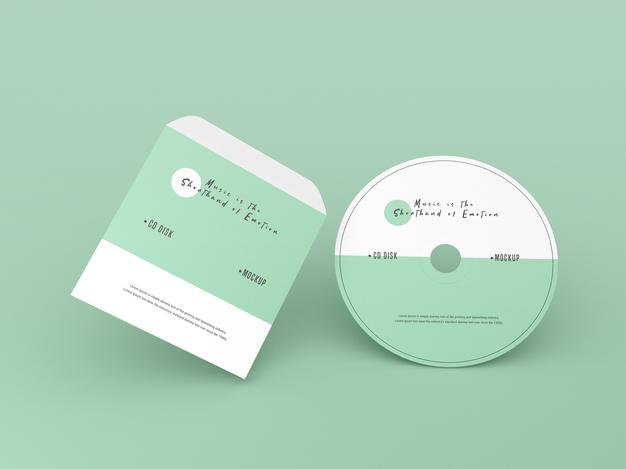 Free Cover And Compact Disc Mockup Psd