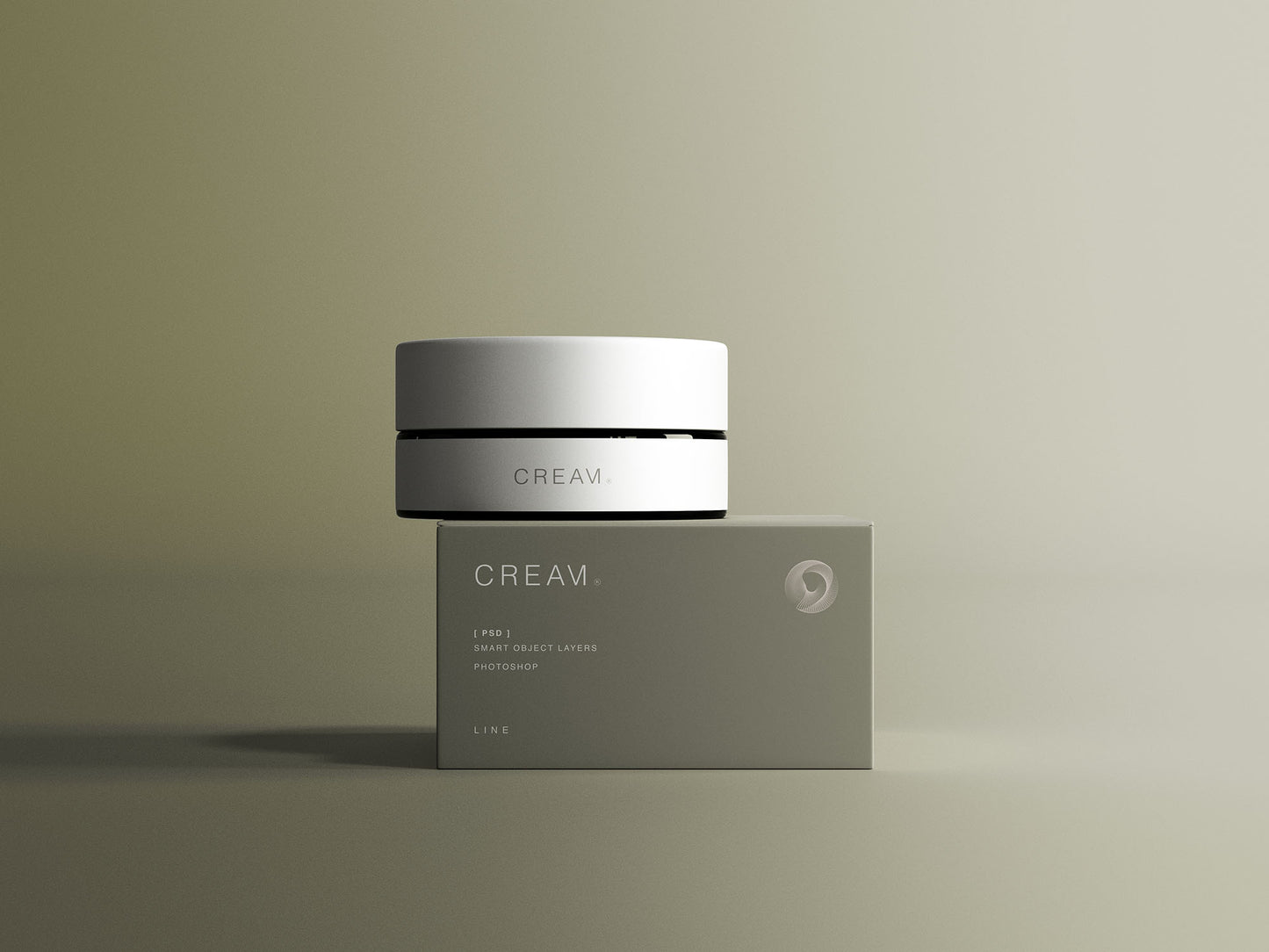 Free Cream Jar With Box Mockup