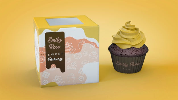 Free Cupcake Branding Mockup Psd