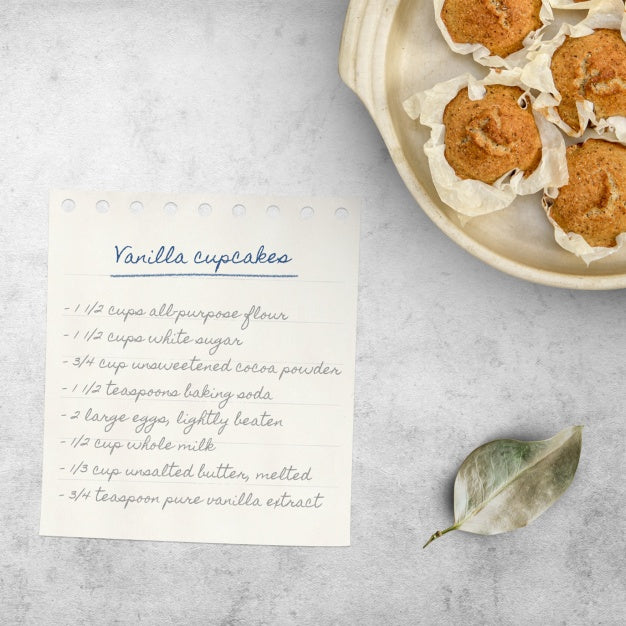 Free Cupcake Recipe Mock Up Psd
