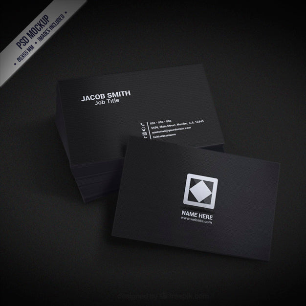 Free Black Business Card Mockup Set