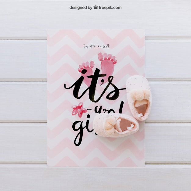 Free Decorative Baby Girl Mockup Psd