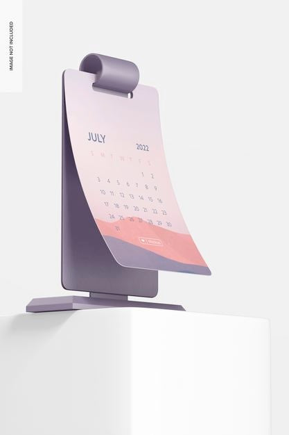 Free Decorative Calendar Mockup, Low Angle View Psd