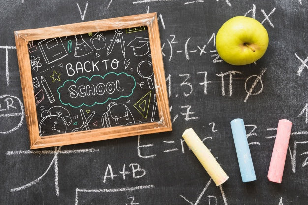 Free Decorative Slate Mockup With Back To School Concept Psd