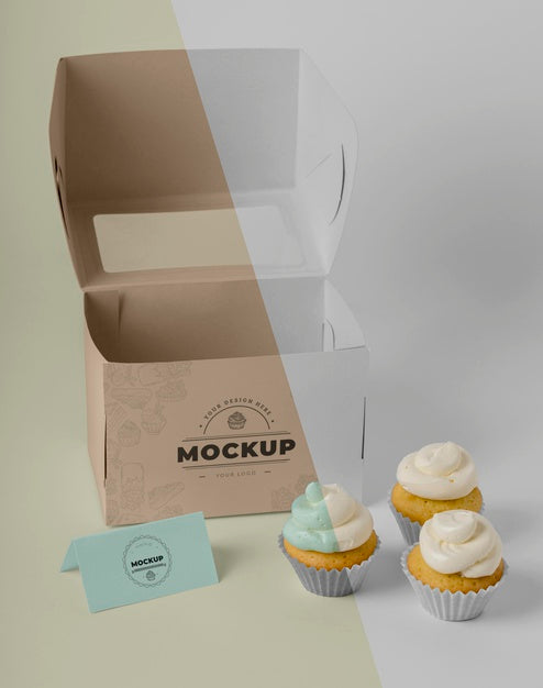 Free Delicious Cupcake Mockup Psd
