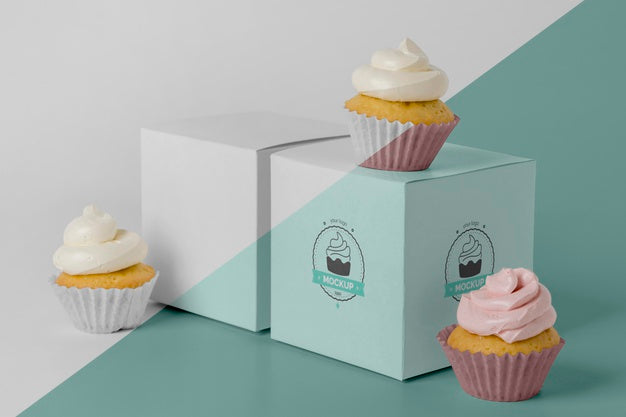 Free Delicious Cupcake Mockup Psd