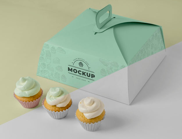 Free Delicious Cupcake Mockup Psd