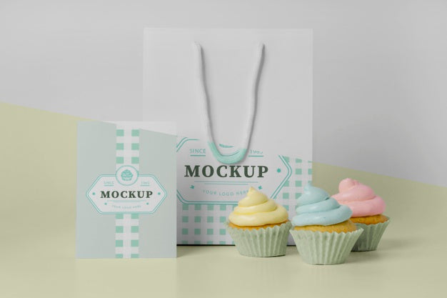 Free Delicious Cupcake Mockup Psd