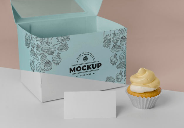 Free Delicious Cupcake Mockup Psd