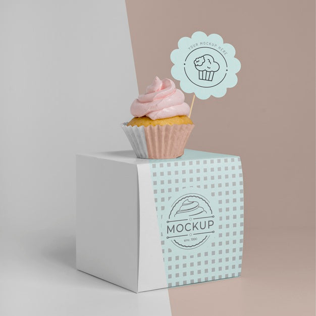 Free Delicious Cupcake Mockup Psd