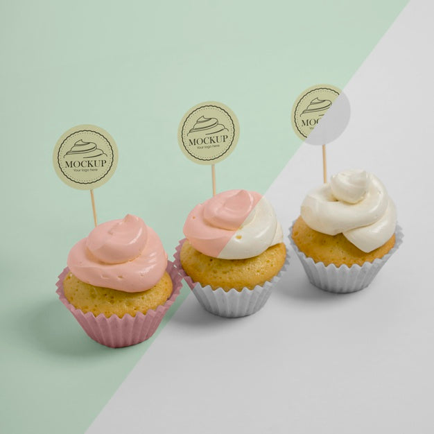 Free Delicious Cupcake Mockup Psd