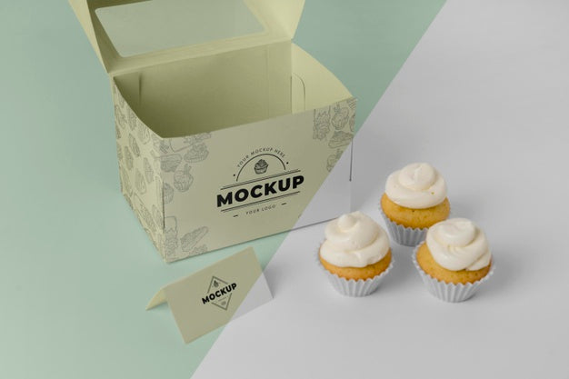 Free Delicious Cupcake Mockup Psd