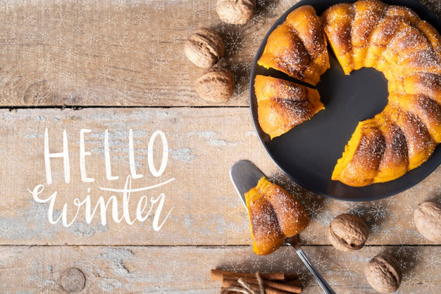 Free Delicious Sliced Cake On Plate Psd