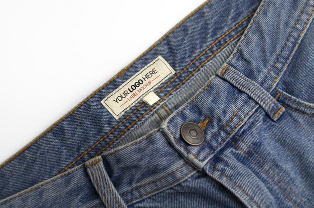 Free Denim Pants Label Mockup Psd