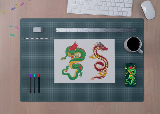 Free Desktop Concept View With Tools Psd