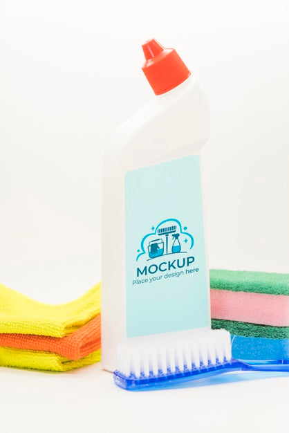 Free Detergent Bottle And Towels Arrangement Psd