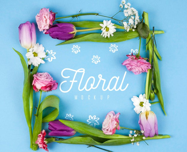 Free Different Types Of Flowers Framing Mockup Psd