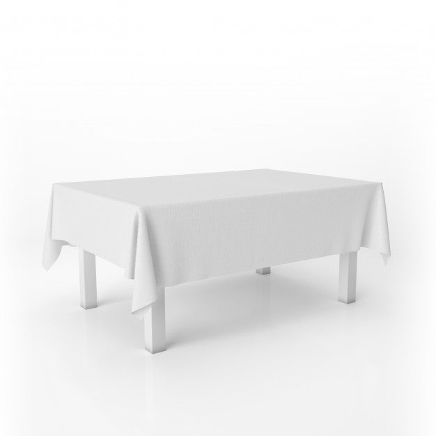Free Dining Table Mockup With A White Cloth Psd