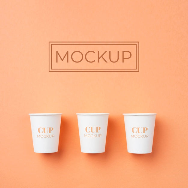 Free Disposable Coffee Shop Elements Arrangement Psd