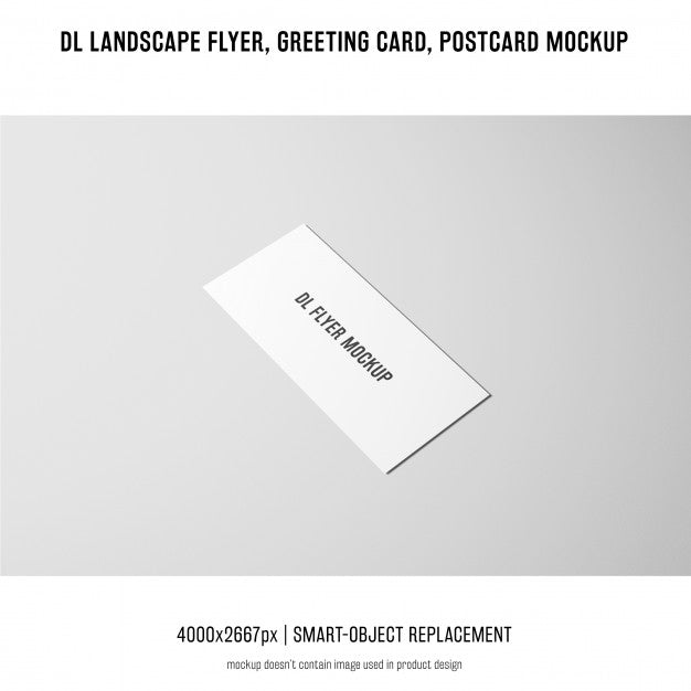 Free Dl Landscape Flyer, Postcard, Greeting Card Mockup Psd