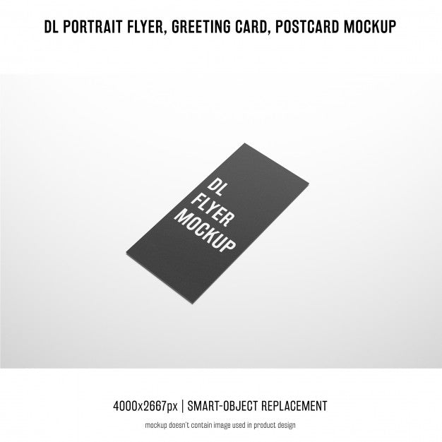 Free Dl Portrait Flyer, Postcard, Greeting Card Mockup Psd