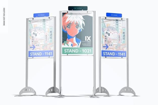 Free Double-Sided Display Stands Mockup Psd