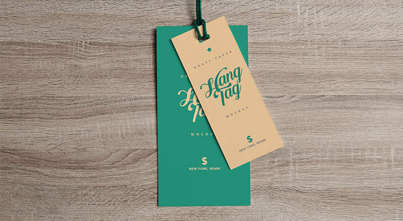 Free Dual Cloth Hanging Tag Mockup Psd