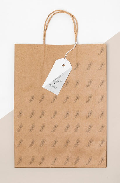 Free Eco Friendly Paper Bag And Price Tag Mock-Up Psd