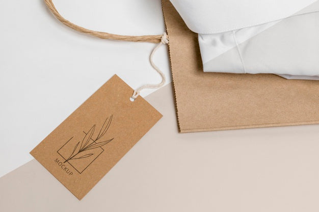 Free Eco-Friendly Price Tag And Paper Bag With Formal Shirt Mock-Up Psd