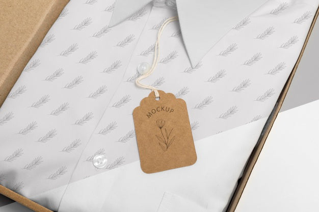 Free Eco-Friendly Price Tag On Formal Shirt Mock-Up Psd
