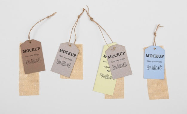 Free Ecological Tags Arrangement Psd