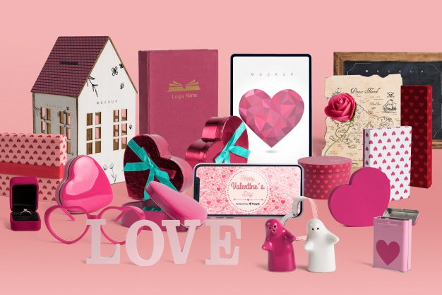 Free Editable Scene Creator Mockup With Valentines Day Concept Psd